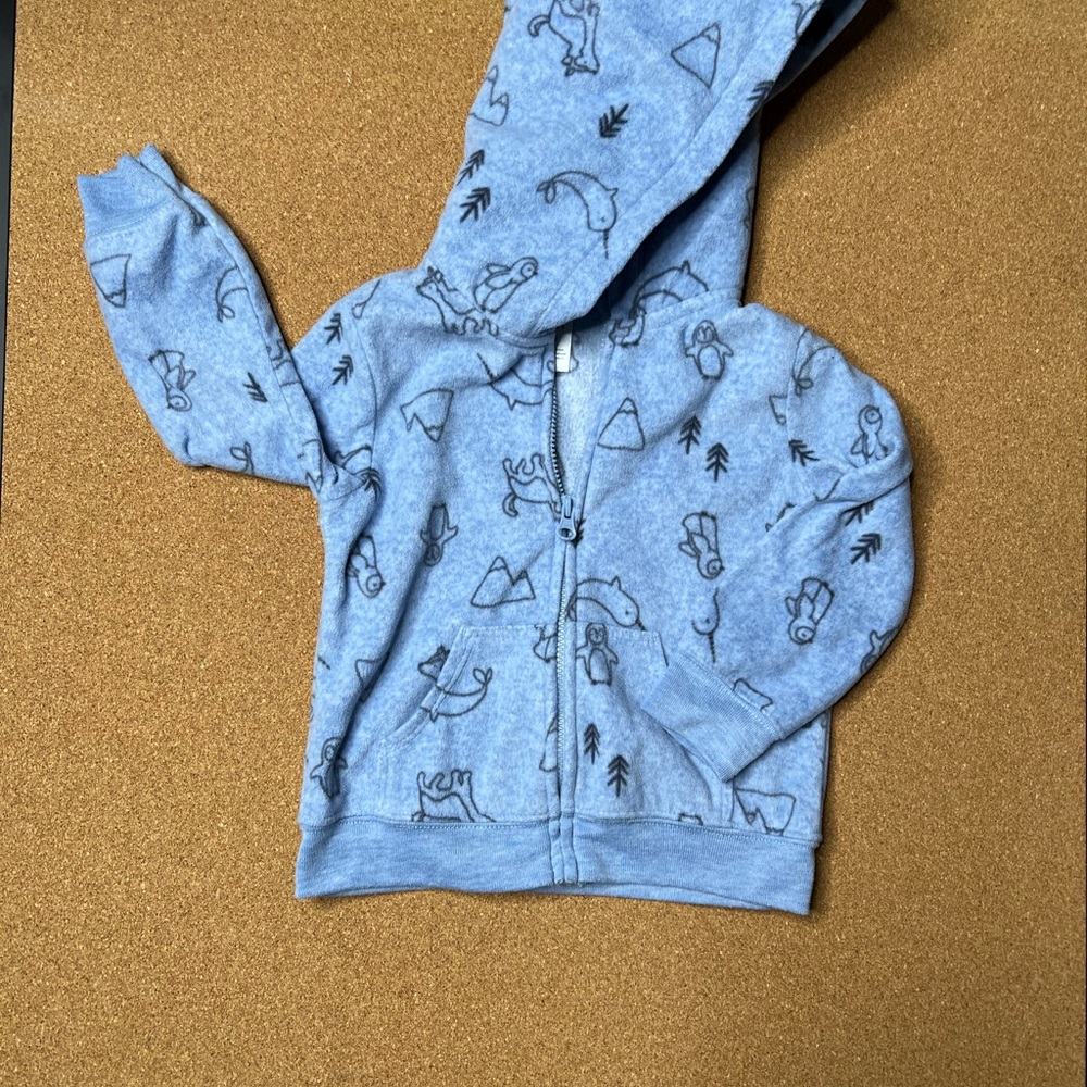 Blue Fleece Sweater with Fun Pattern